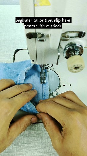 beginner tailor tips, slip hem pants with overlock #SewingTutorial #SewingForBeginners #DIYClothes | My Sewing Notes