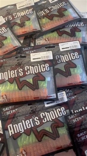 Stacked, laid out, and bagged — our 2" Intact Grub in Bionic Tiger is ready for the water! Perfect for perch, crappie, and bluegill. #AnglersChoice #FishingGear #SoftBaits #PanfishCatch #FishingAddict | Angler's Choice Soft Plastics