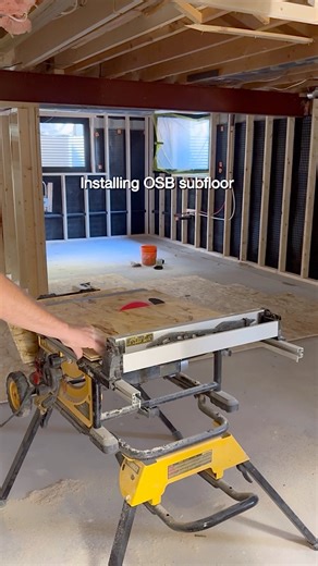 Installing OSB subfloor for extra warmth and comfort🔨 #constructionchannel #torontocontractor