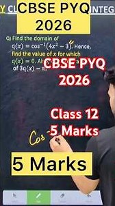 Q) Find the domain of q(𝑥)=cos^(−1) (4𝑥^2−3). Hence,find the value of 𝑥 for which q(𝑥)=