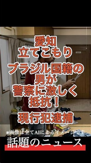 【愛知立てこもり】ブラジル国籍の男が警察に激しく抵抗！現行犯逮捕 #愛知県 #立てこもり #ブラジル人 #事件 #防犯 #話題のニュース #shorts