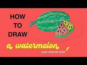 How to Draw a Watermelon Step by Step | Easy Watermelon Drawing for Beginners
