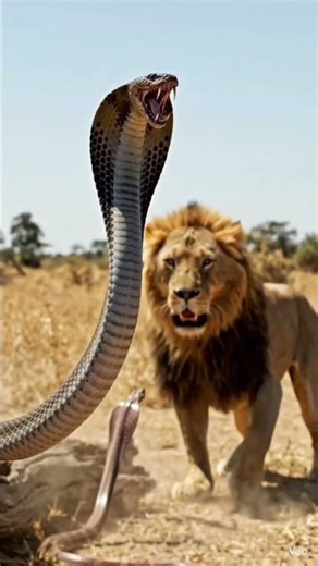 Lion vs Cobra: King of the Jungle Faces Deadly Venom”