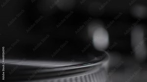 DJ headshell on spinning record on turntable. Listening the music