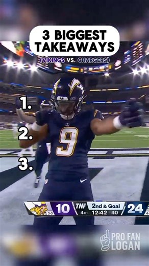 3 Biggest Takeaways: Vikings vs. Chargers - NFL Week 8 (TNF)