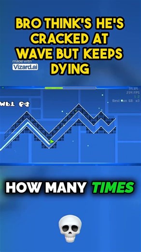 Bro think's he's cracked at wave but keeps dying #gd #gdupdate #gaming #geometrydash #games #funny