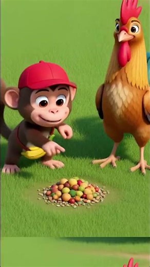 Funny monkey and roster friendship #cute #sadstory #funny #butifyoucloseyoureyes