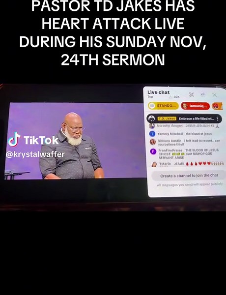 TD Jakes Suffers Heart Attack During Live Sermon