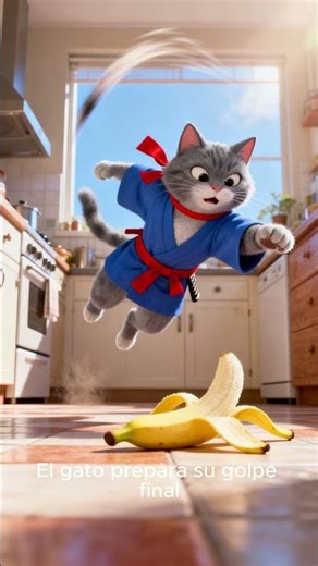 👉 ¡VIO a este GATO NINJA y quedó EN SHOCK! 🐱⚔️😱 #shorts