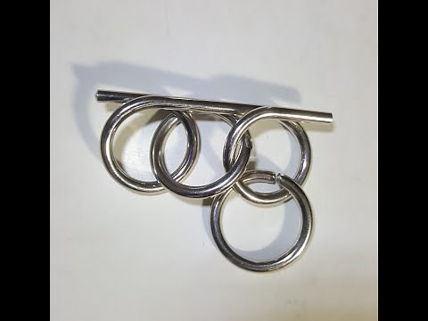 How to solve metal puzzle solution (2 angles)- three rings #7