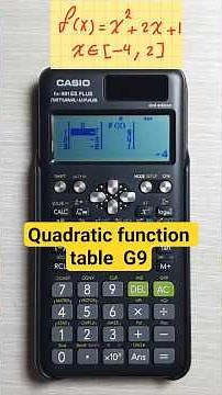 table of quadratic function
