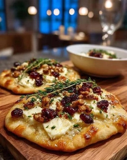 23K views · 71 reactions | Crispy Flatbread with Brie, Cranberries &...