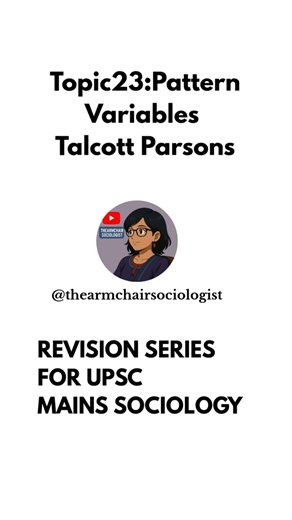 Topic 23-Pattern Variables by Talcott Parsons in 60 seconds | UPSC Sociology Revision