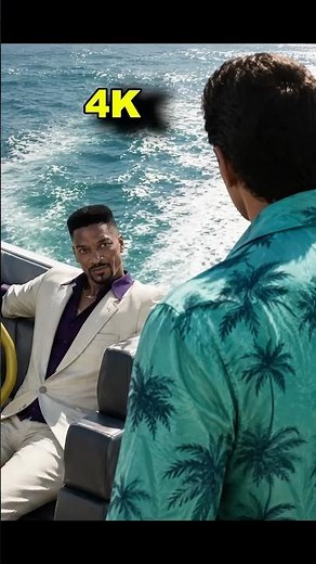 🚤 GTA Vice City's Craziest Boat Chase: 360p vs 4K! 🤯 #shorts #viralshorts #gtavicecity