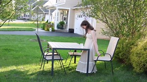PIZZELLO Patio Chairs Set of 6, Outdoor Stackable Dining Chairs for All Weather, Lightweight Textilene Outdoor Chair Sets with Armrests, 330Lbs Capacity, for Backyard Porch Poolside Garden (Khaki)