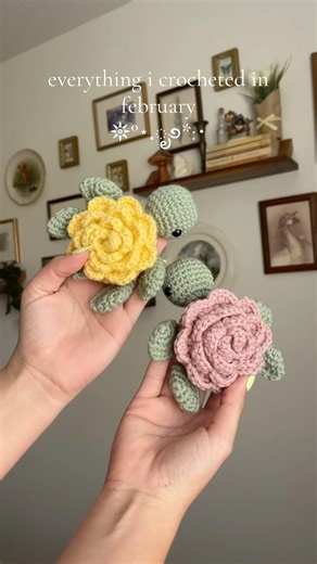 everything i crocheted in february 🤍✨ #crochet #shortsvideo #aesthetic #amigurumi #booktok