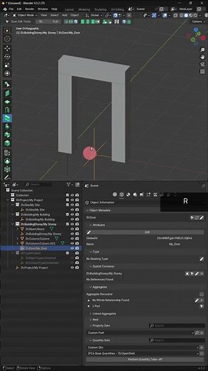 How to assemble elements through IfcRelAggregate in Bonsai BIM for Blender