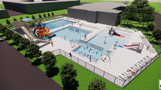 Bay County is proud to announce the completed design for the new Community Center Pool. This design was developed to serve swimmers of all ages, abilities and interests. This modern facility reflects our commitment to providing inclusive, engaging, and innovative recreational opportunities for the entire community. The pool will feature: • A zero-entry, ADA-accessible design • Play areas and slides for all age groups • Basketball and volleyball zones • Climbing walls and ziplines • Aquatic ninja