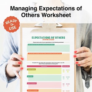 Managing Expectations Worksheet: CBT Therapy, Relationships (printable & Fillable PDF) - Etsy