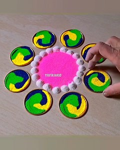 7.4M views · 35K reactions | Creative Easy Rangoli Design | Easy Rangolis | Facebook