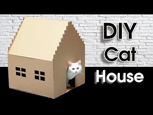 How to Make Kitten Cat Pet House Out of Cardboard at Home - Making Tricks