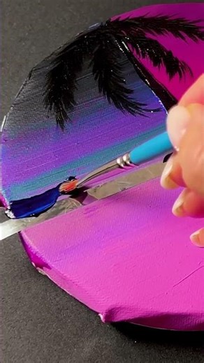 Lovers Under the Starry Sky 🌙💞 | Acrylic Round Painting Tutorial | MagicHands