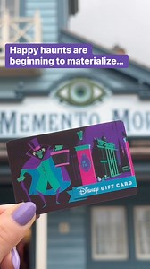 Happy haunts are beginning to materialize 👻 on new #DisneyGiftCard designs featuring the Hatbox Ghost and Hitchhiking Ghosts – and you may notice a disquieting metamorphosis as the cards move… Available at Memento Mori in Magic Kingdom Park @WaltDisneyWorld Also, be sure to check out the Disney Parks Blog for the “Disney Eats: Mickey’s Not-So-Scary Halloween Party Foodie Guide 2024” 🍬 | Disney Gift Card