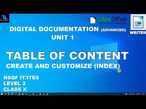 Table of Content | Create Index | LibreOffice Writer | 402 | CLASS X | UNIT 1 PART 5
