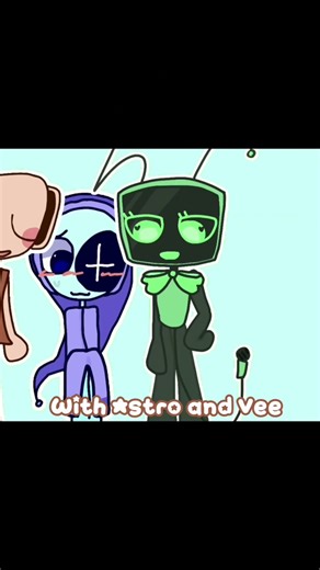 Three way kiss! (Shelly, Astro, and Vee) #dandysworld #tweening #late