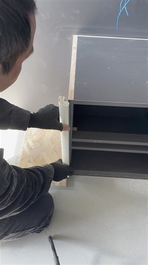 Rounded Edge Cabinet Installation – Seamless Built-In Aesthetic! #woodworking #classicwood