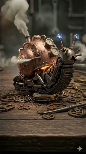 THE STEAM CRUSHER: Heavy Armor Slug | Archive Entry #024 #shorts #steampunk #cgi #satisfying #asmr