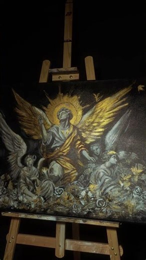 My acrylic painting of angels 👼 #art #painting #goviral