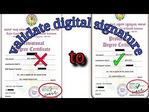 How to validate digital signature after downloading the PDC (Provisional degree certificate)