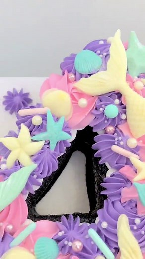 Mermaid Number Cake Design for Celebrations
