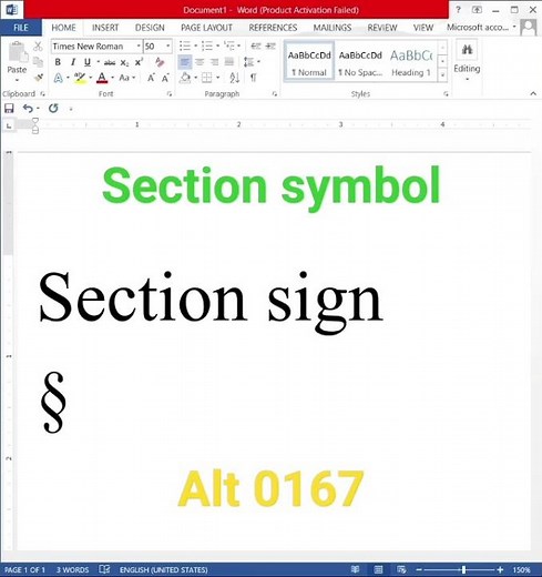 section symbol in ms office word shortcut key#viral#shorts#subscribe