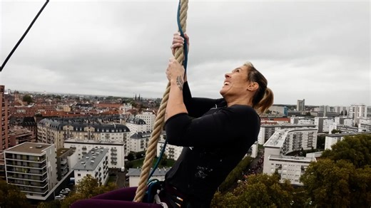 Fastest 50m rope climb (female) 5 minutes and 43.56 seconds by Anouk Garnier