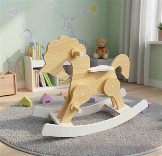 Plans de menuiserie cheval à bascule | Fichier CNC bricolage cheval jouet en bois - Etsy France