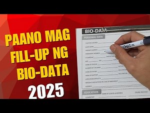 Bio-Data form/Paano mag fill-up