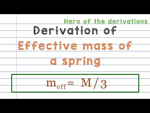 Derivation of effective mass of an oscillating spring|Time period of oscillation when spring mass(M)