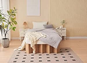 13-Inch Foldable Corrugated Paper Bed Frame/High Strength Support/Easy Assembly/Recyclable/Adjustable Size/Twin XL