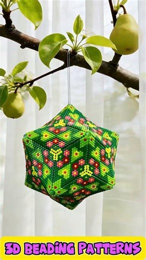 3D Beading Patterns: 20-faced Perler Bead Ball #Singing Spring #Art Ball