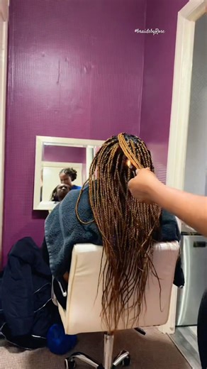 Mid-length medium size knotless braids 🥰🥰🥰