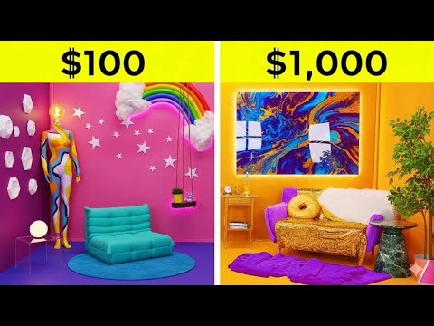 COOL ROOM MAKEOVER CHALLENGE || Cheap VS Expensive Hacks for Your Room by 123 GO SCHOOL