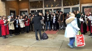 2.1K views · 109 reactions | The Wellsboro High School Dickens choir, directed by Daniel Sensenig, performs for the crowd at Dickens of a Christmas on Saturday Dec. 3. | The Wellsboro Gazette | Facebook