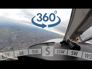 【360度動画】操縦席からの景色 丘珠空港を離陸／札幌の街を眼下に千歳方向へ