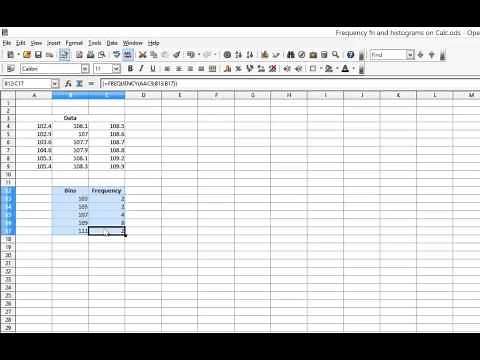 Frequency Function and Histograms on OpenOffice.org Calc