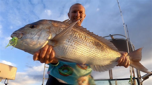 Huge pink snapper on soft plastic