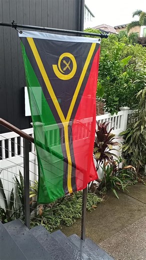 Dhwaja Stambham on Instagram: "Today is John Frum Day in Vanuatu. Held on the 15th of February every year - so to help celebrate the day, we are flying the flag of Vanuatu. The religion centering on John Frum arose no later than the late 1930s, when Vanuatu was known as the New Hebrides. The religion may have originated as early as the 1910s, according to a claim in 1949. The movement gained popularity in the early 1940s after 50,000 American troops were stationed in Vanuatu during World War II,