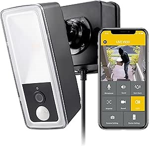 Koda | Outdoor Motion-Activated Flood Light with Security Camera, 1080p HD Night Vision, 1300 LM LED Bulb, 106°Wide Angle, IP65 Waterproof, Security Lights for Garden Yard Garage Patio Pathway