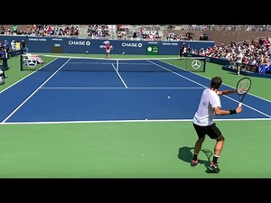 Roger Federer Training US Open 2019 Court Level View